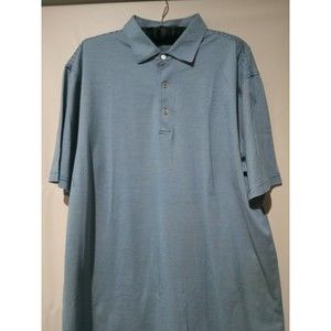 PETER MILLAR Men's Polo Shirt Blue Striped Size L ( 1010)